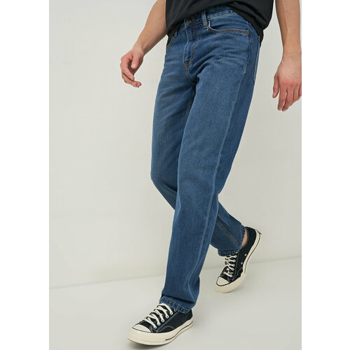 Джинсы классические O'STIN MPA10CO02-D4, размер 38/34, синий джинсы прямые dekon s прямой силуэт средняя посадка размер 56 голубой