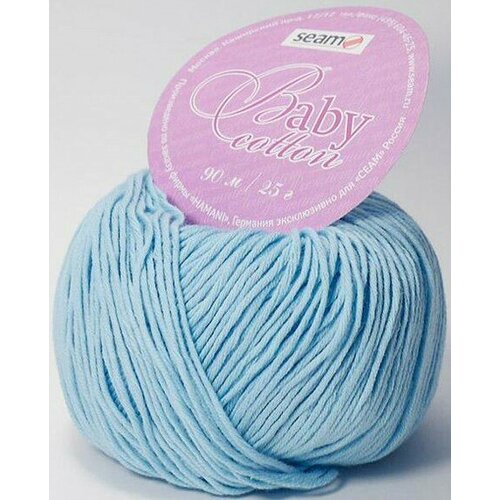 Пряжа Seam BABY COTTON 4317 голубой (5 мотков) пряжа seam virginia сеам вирджиния цвет 32 розовый флокс 5 моточков