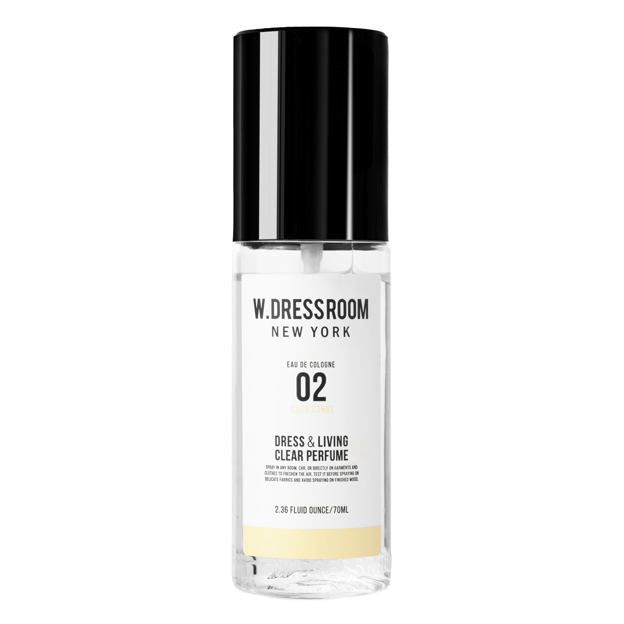 Парфюмированный спрей с ароматом кокоса W.Dressroom Dress & Living Clear Perfume No.02 Coco.Conut 70 ml/Спрей для одежды/BTS