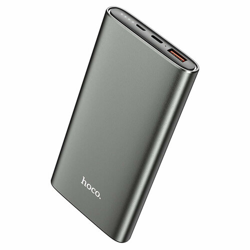 Портативный аккумулятор HOCO J83 Standard, 3A, 10000 мА⋅ч, серый металлик power bank borofone bj19 10000mah 20w usb 3 0 type c usb micro usb белый