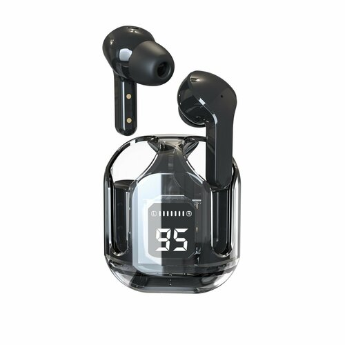 Наушники беспроводные Air31 TWS вакуумные BT 50 45230 мАч прозрачные чёрные 1шт 1233₽