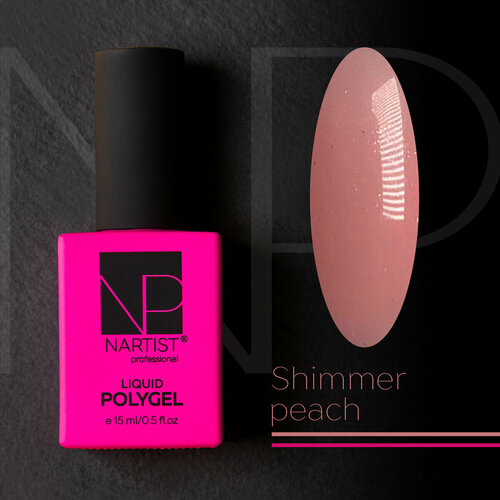 Nartist Polygel Liquid SHiMMER PEACH 15 ml set 15 sahara rose shimmer milk liquid polygel