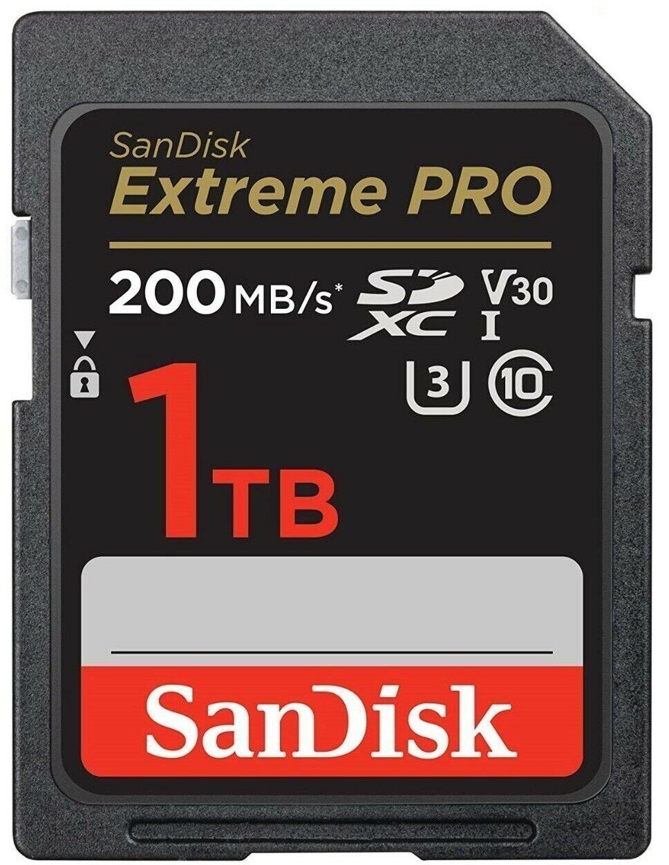 Карта памяти SanDisk Extreme Pro SD UHS I 1TB Card for 4K Video for DSLR and Mirrorless Cameras 200MB/s Read & 140MB/s Write, Lifetime Warranty