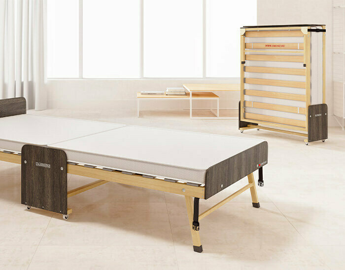 фото Усиленная деревянная Раскладушка LUX Dr.Bronz (Ортопедическая кровать раскладная) 80х190 Основа сна