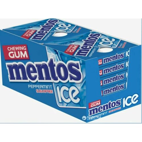 Жевательная резинка Mentos ICE Перечная Мята без сахара 12 штук*12 грамм