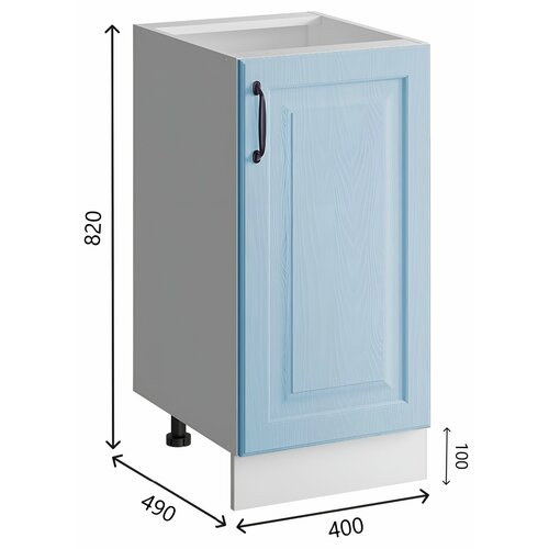 Шкаф кухонный напольный 40 см без столешницы, МДФ Лазурное дерево