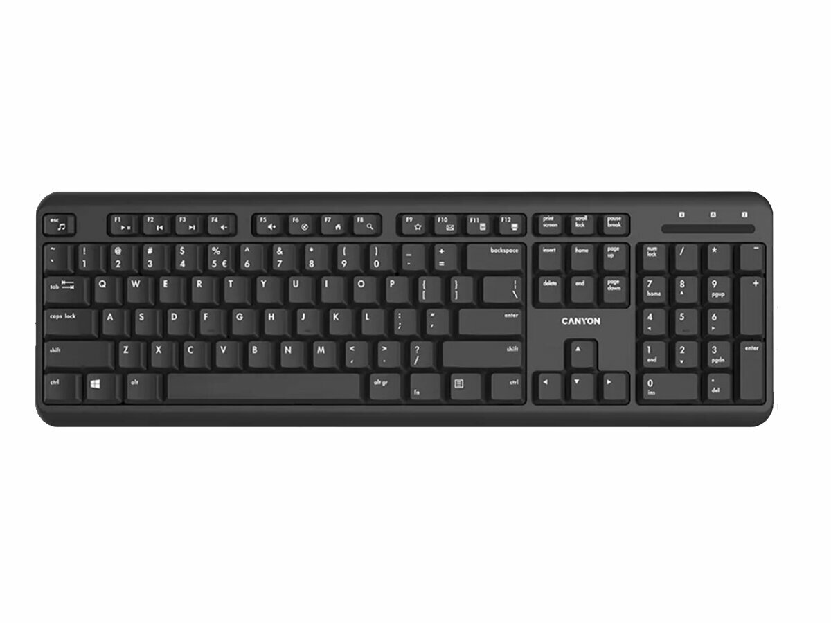 Клавиатура беспроводная Canyon HKB-W20 (CNS-HKBW02-RU) подсветка, numpad, Черный