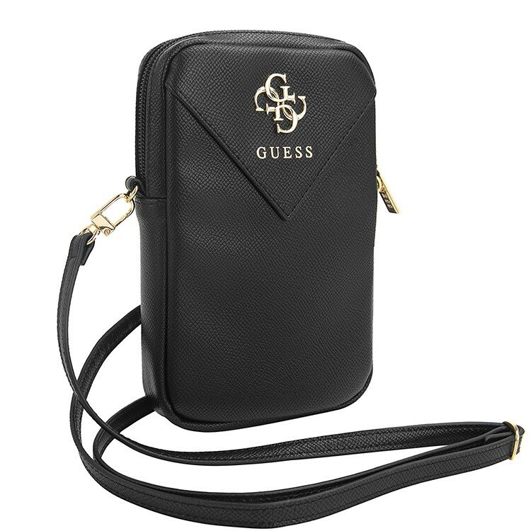 Guess для смартфонов сумка Wallet Zipper Pouch PU Grained leather 4G metal logo Black