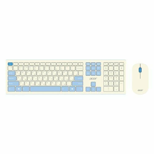 Комплект (клавиатура+мышь) Acer OCC205, USB, беспроводной, белый [zl. accee.00c]