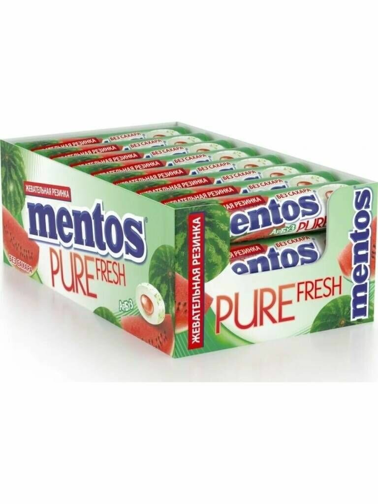 Жевательная резинка Mentos Pure Fresh Арбуз 15.5г Perfetti Van Melle - фото №6