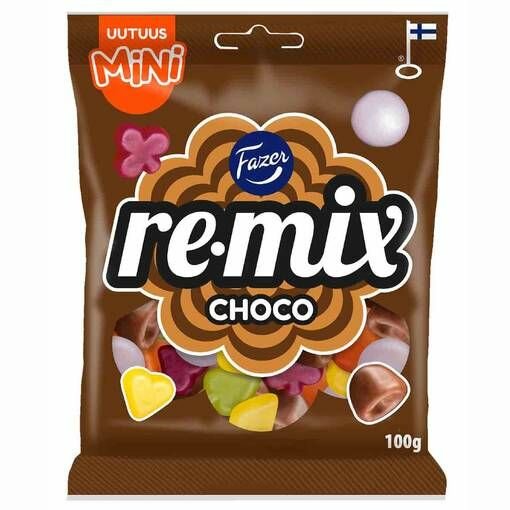 Конфеты жевательные ассорти Fazer Remix Mini Choco мини упаковка 100 г (из Финляндии)