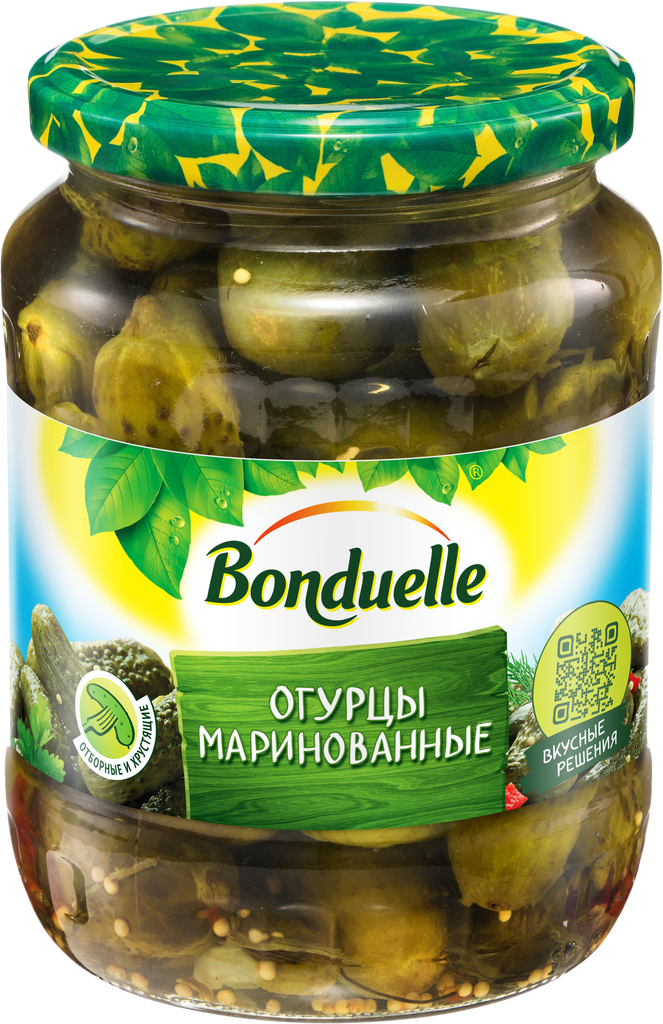 Огурцы маринованные BONDUELLE Expert, 6–9см, 720мл