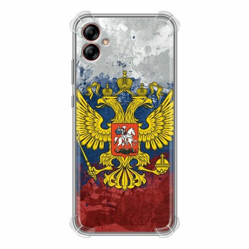 Дизайнерский силиконовый с усиленными углами чехол для Гэлакси А04е / Samsung Galaxy A04e Российский флаг и герб
