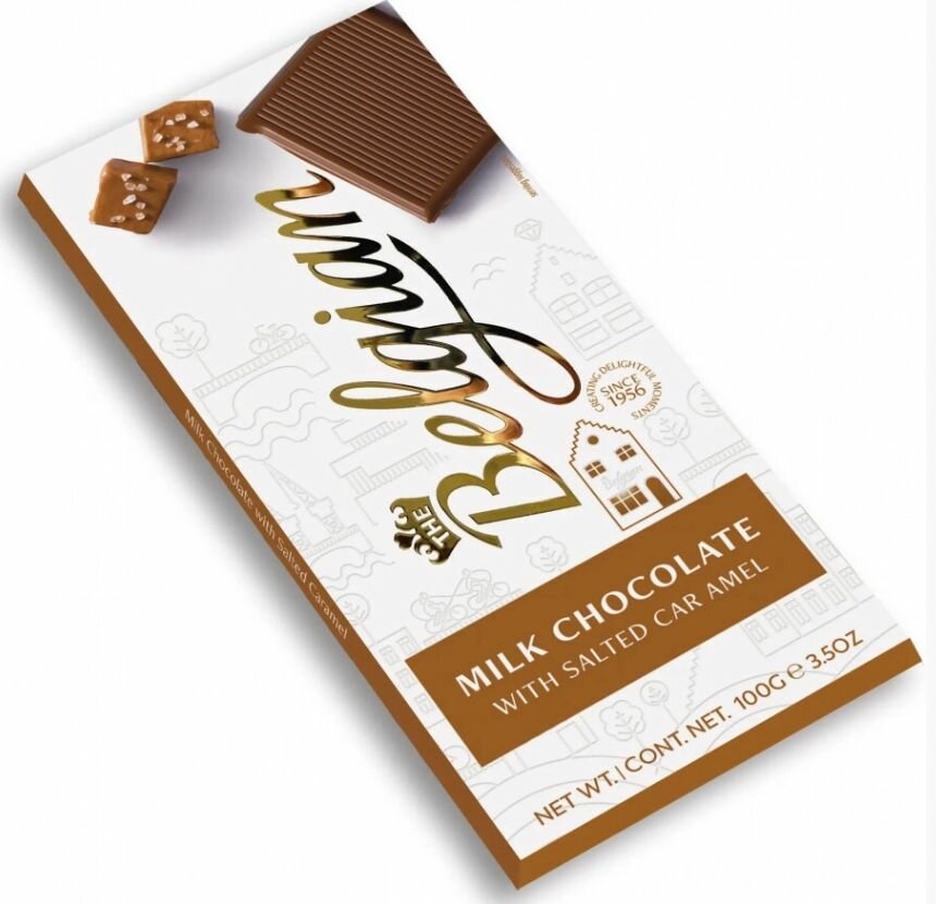 Молочный шоколад с соленой карамелью Belgian (Chocolate with Salted Caramel), 100 гр