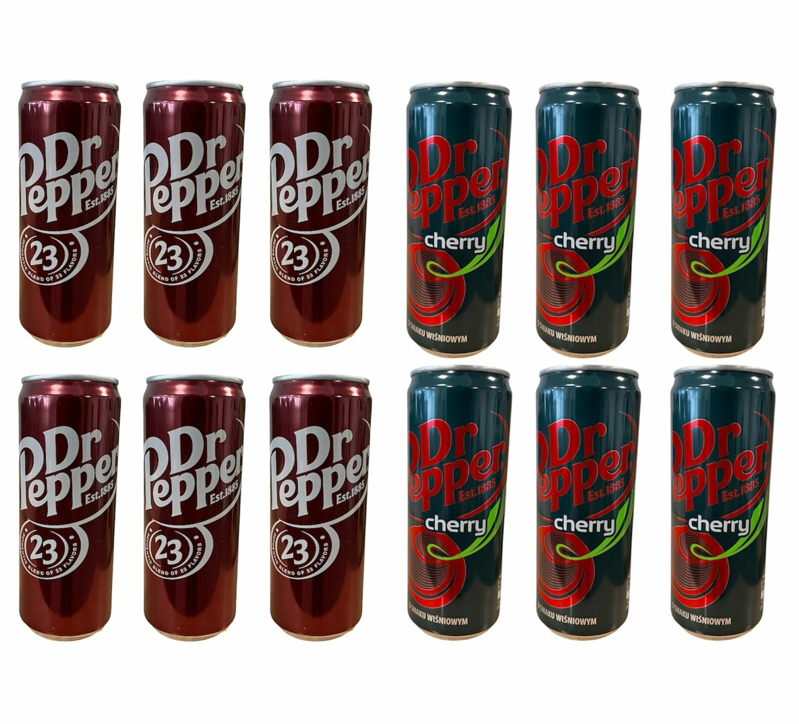 Газированный напиток Dr Pepper набор (6 classic и 6 cherry) 0.33*12 банок