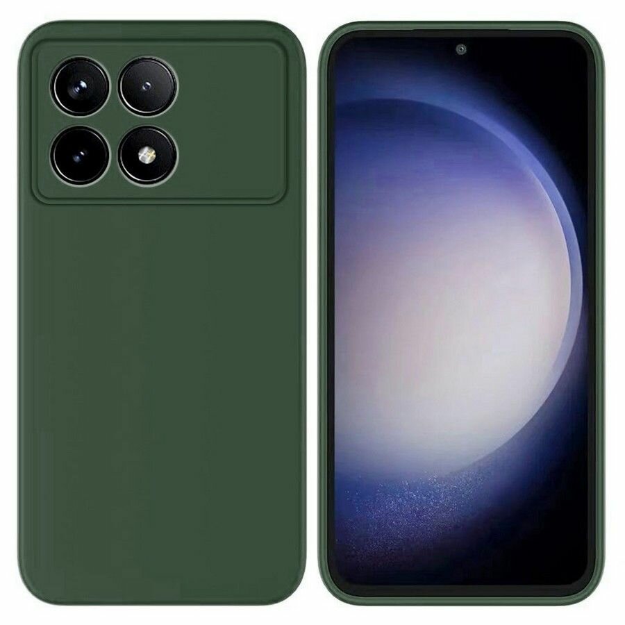 Силиконовая накладка Silky soft-touch для Xiaomi Poco X6 Pro 5G зеленый