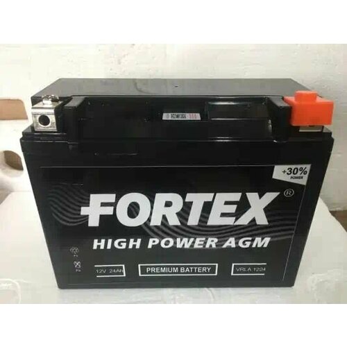 Аккумулятор Мото 12 В 24 А/ч о. п. Fortex AGM ток 280 205x90x159