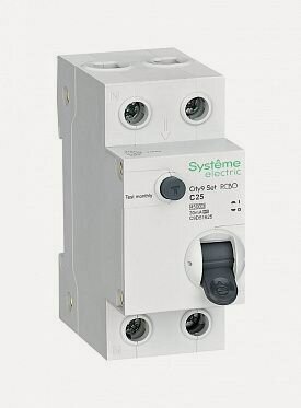 Изображение товара Дифф. автомат. выкл. C9D55625 Systeme Electric City9 Set 1P+N 25А 30мА класс А