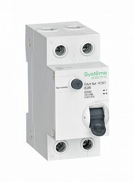 Дифф. автомат. выкл. C9D55625 Systeme Electric City9 Set 1P+N 25А 30мА класс А