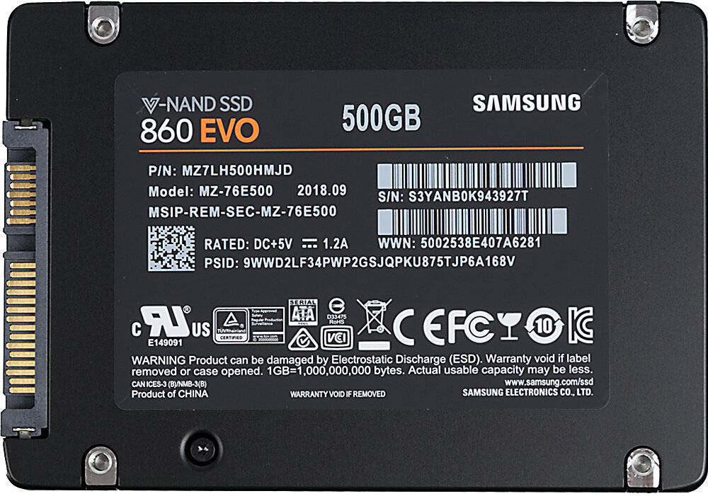 Твердотельный накопитель Samsung 860 EVO 500 ГБ SATA MZ-76E500BW - фото №14