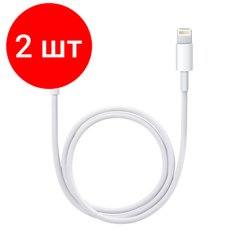 Комплект 2 штук, Кабель USB 2.0 - Lightning MFI, М/М, 1 м, Rexant, бел, 18-0000 кабель usb 2 0 lightning м м 1 м rexant бел 18 7056