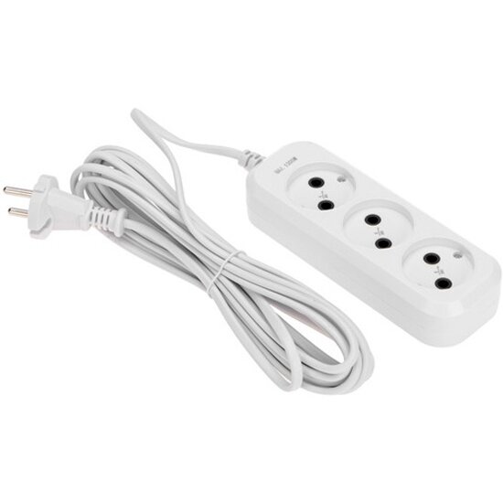Удлинитель Proconnect 5 м 3 гнезда 2х0.75 кв. мм б/з белый