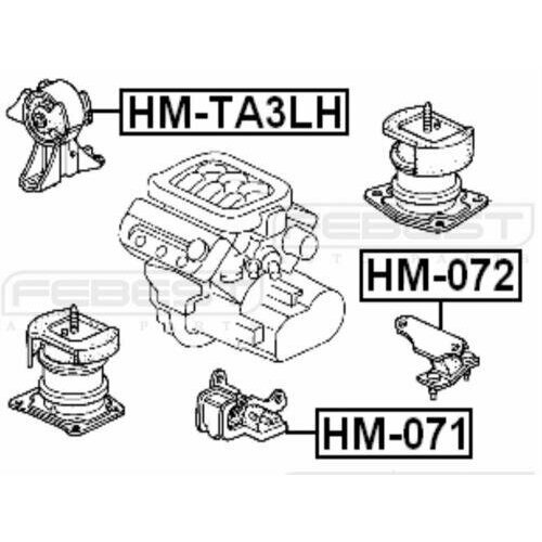Подушка коробки скоростей передняя Febest HM071 Honda: 50805S87A80 Acura Tl. Honda Accord Mk Vii (Cg Ck). Honda Accord