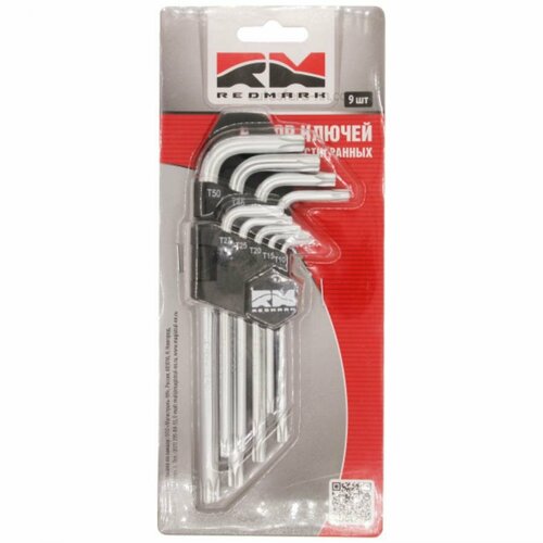 REDMARK RM92201 Набор ключей шестигран TORX 9шткт Т10 Т15 Т20 Т25 Т27 Т30 Т40 Т45 Т50 RedMark 960₽