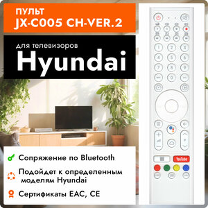 Голосовой пульт JX-C005 CH-VER.2 для телевизоров Hyundai / Blaupunkt