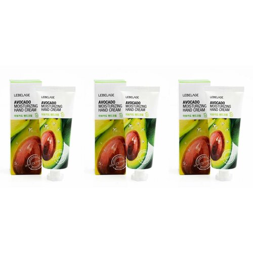 Lebelage Крем для рук с экстрактом авокадо Moisturizing Hand Cream Avocado, 100 мл, 3 шт