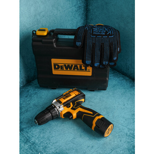 Дрель-Шуруповерт 12В 2 Аккумулятора Зарядное Устройство Кейс Перчатки В Подарок 3800₽