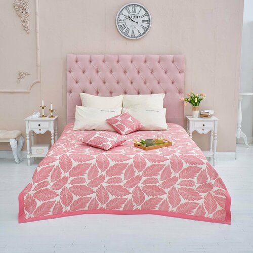 Покрывало хлопковое Этель Листопад 150х2405 см цвет розовый 100хлопок 300грм2 2931₽