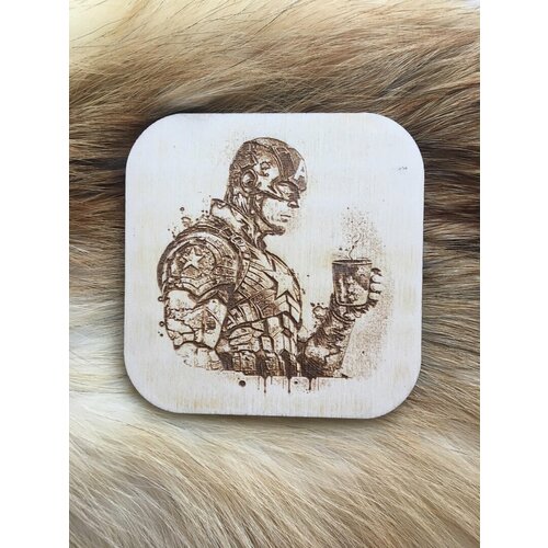 Подставка под кружку бирдекель Капитан Америка 2 светлая Captain America 390₽