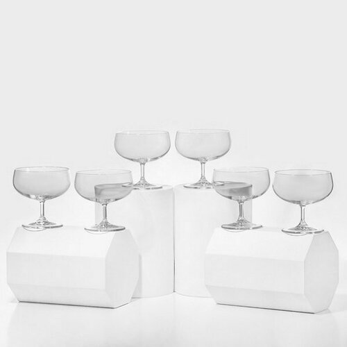 Набор стеклянных креманок Пион 300 мл 6 шт 3888₽