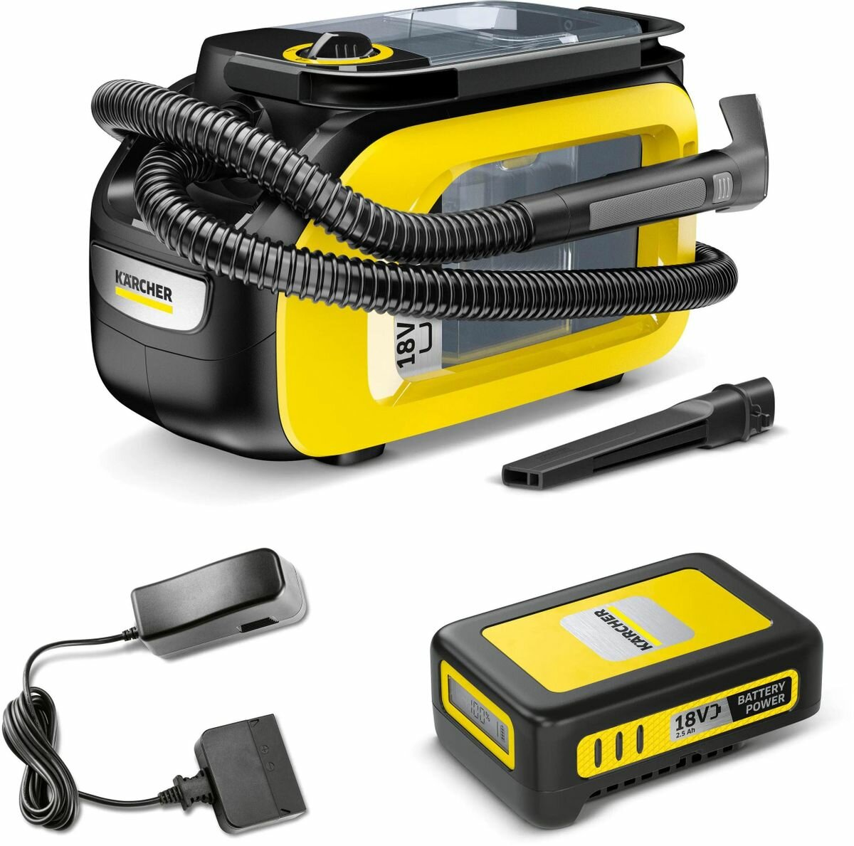 Моющий пылесос Karcher SE 3-18 Compact Battery Set 184Вт желтый [1.081-502.0]