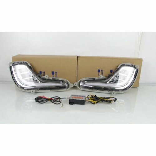 ПТФ с ДХО для Hyundai Solaris 1 2011-14