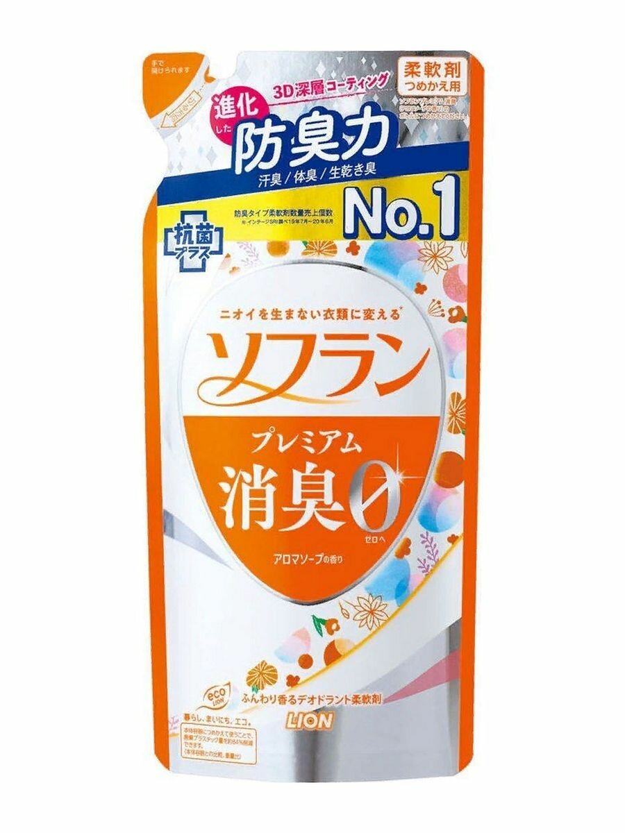 Кондиционер для белья LION Soflan Premium Aroma Soap, с ароматом душистого мыла, 420 мл.