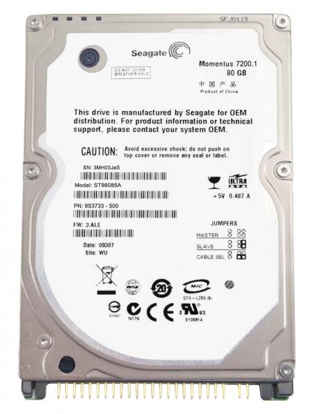 Жесткий диск Seagate ST980825A 80Gb 7200 IDE 2,5" HDD