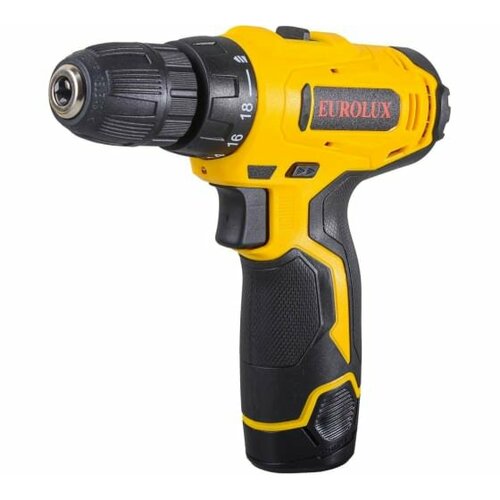 Шуруповерт - дрель аккумуляторная ДА-122Li Eurolux безударный быстрозажимной 0-400 0-1400 обмин 2513 Нм 12В 15 Ач 096 кг кейс 3990₽
