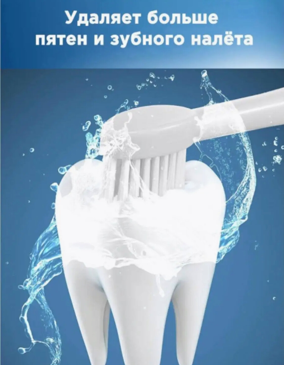 Электрическая зубная щетка с 4 насадками и 6 уникальными режимами для взрослых и детей, цвет белый