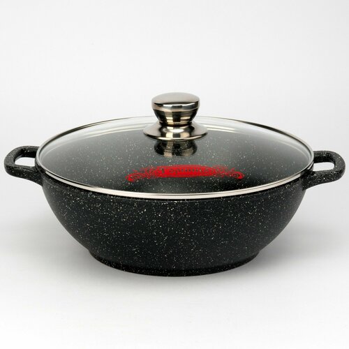 Казан для плова 4л с антипригарным покрытием со стеклянной крышкой для индукционной плиты 4181₽