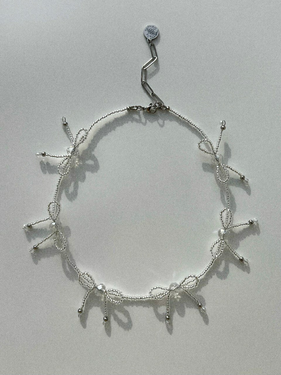 Колье Daily Daisy, стекло, длина 40 см, серебристый — фото 1