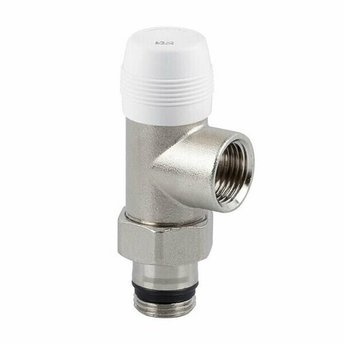 Клапан (вентиль) запорный осевой SR Rubinetterie Tondera Light (0220-1500N000) 1/2 ВР(г) х 1/2 НР(ш) для радиатора никель