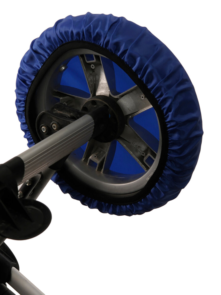 Чехлы на колеса коляски Чудо-Чадо - темно-синие (2 шт, d = 28-38 см)