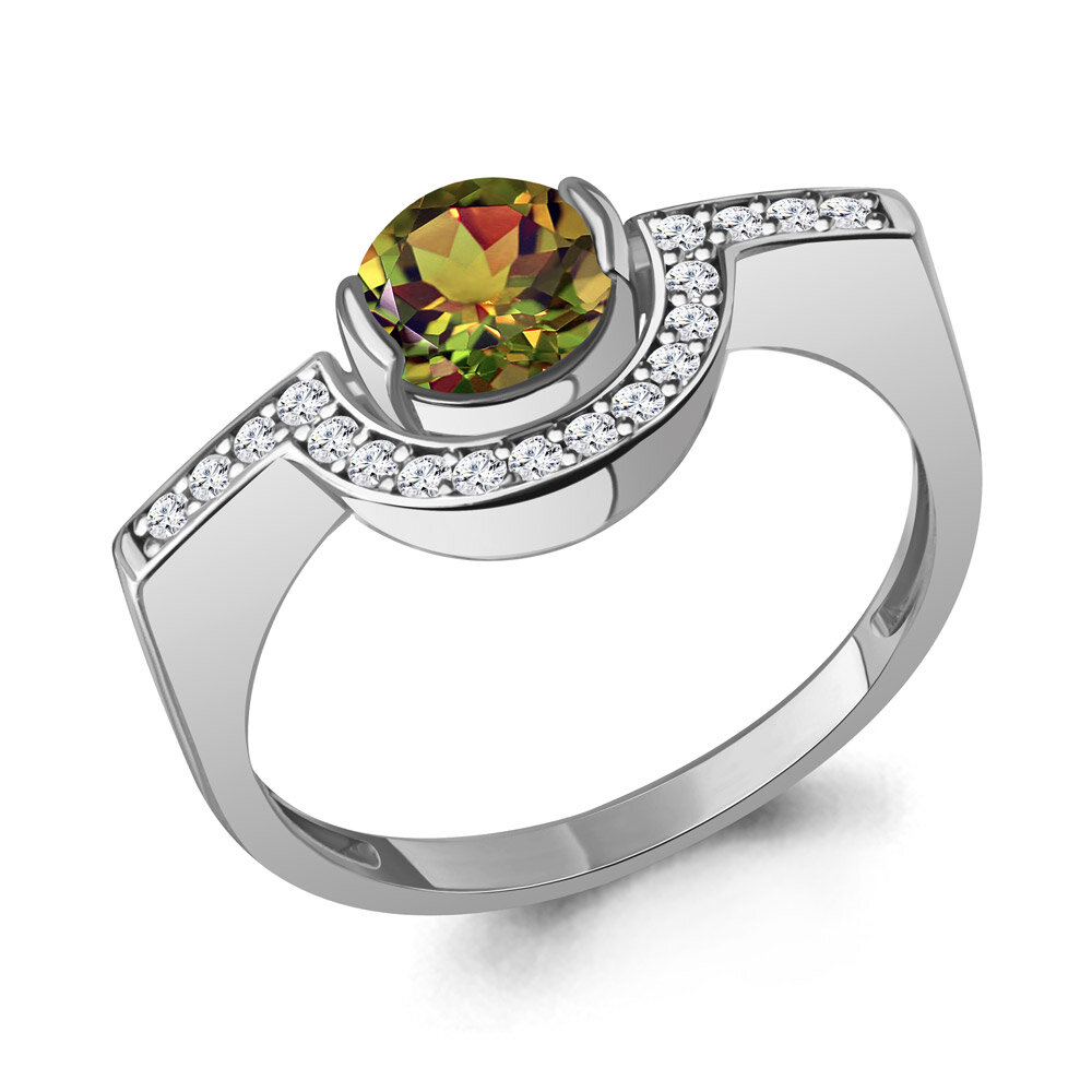Кольцо Diamant online, серебро, 925 проба, фианит, султанит