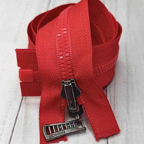 Замок Молния трактор Т5 70см красная с реверсивным замком/реверс