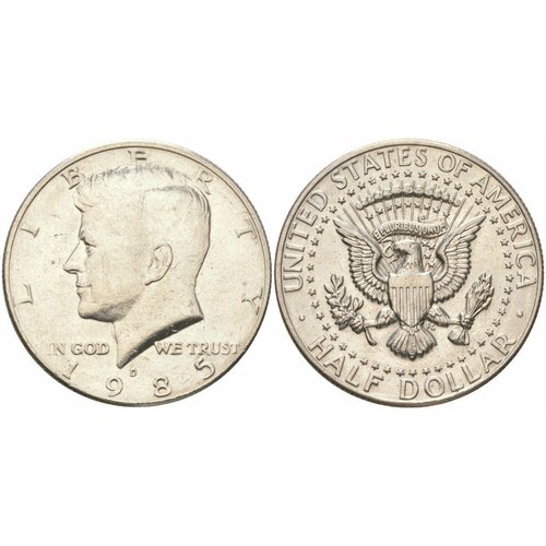 США 50 центов 1985 год Джон Кеннеди монета бермуды 5 центов 1985 год aunc