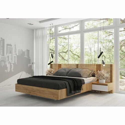 Спальный комплект бостон 1620 м - Дуб Крафт золотойБелый глянец 46062₽