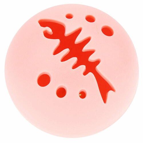 Игрушка для кошки КНР "Мяч-рыбья кость", 4,7х4,7 см, пластик, с бубенчиком, светящаяся, цвета в ассортименте