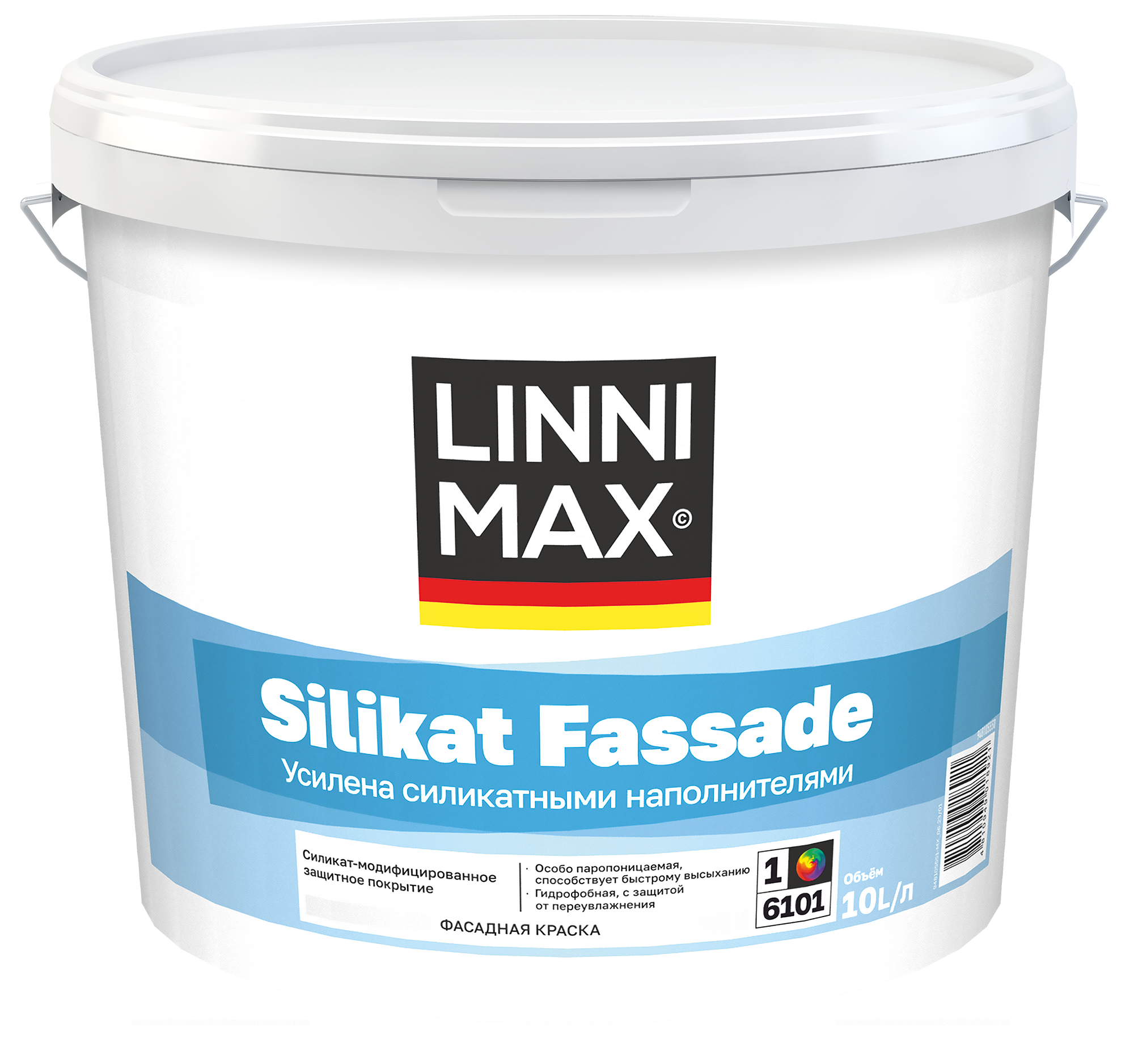 фото LINNIMAX SILIKAT MASTER FASSADE краска фасад силикаТ водно-дисперс для вн/нар мат база1,10 л объект